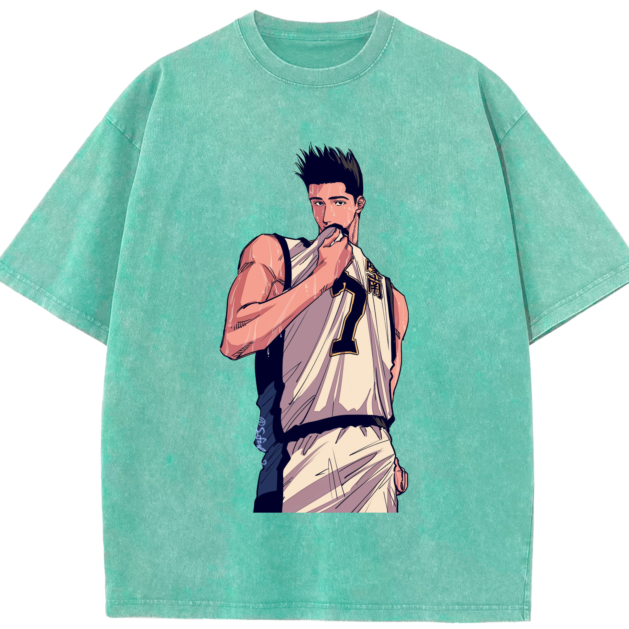 （画像用） SLAM DUNK／スラムダンク 綿100% ヴィンテージ風 半袖Tシャツ（フロントプリント）